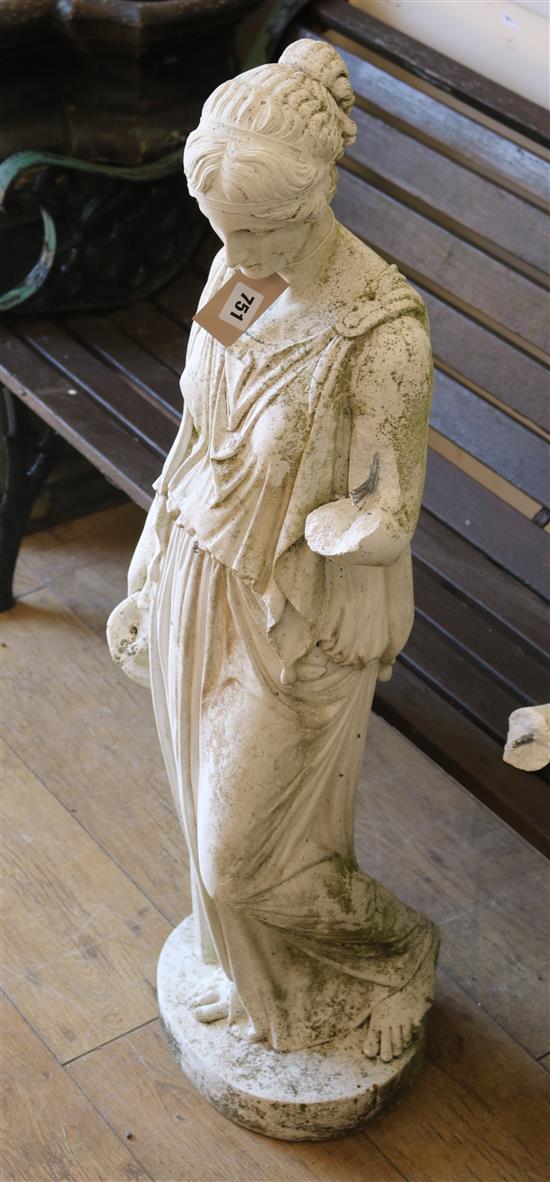 A garden statue of a Hebe W.35cm (a.f.)